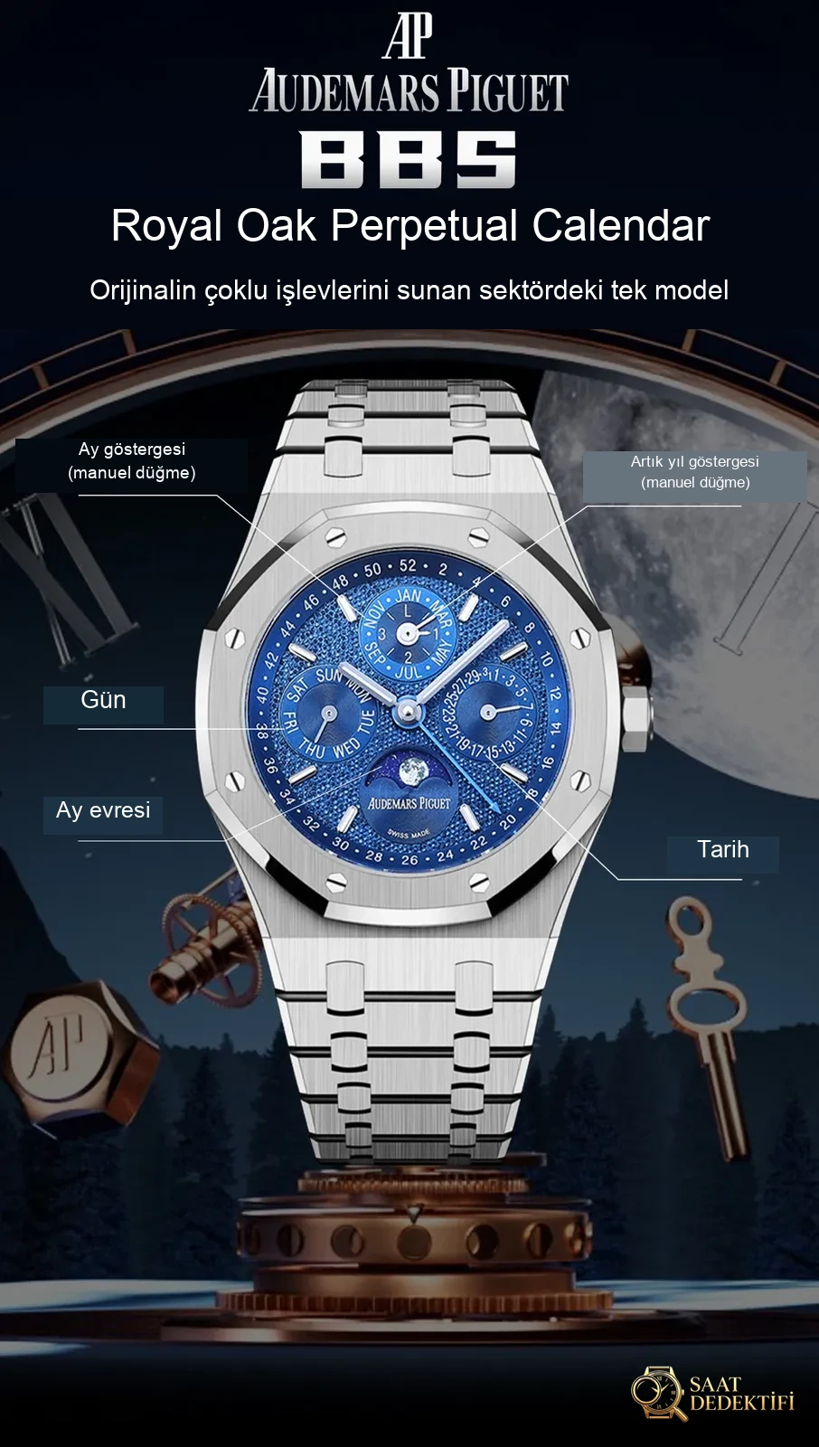 Audemars Piguet replikada yeni bir zirve: BBS Factory 2025 iddialı sunumuyla karşınızda — Royal Oak Perpetual Calendar V2 yükseltilmiş sürüm, replikanın zirvesini yeniden tanımlıyor! - Genel Açı ve Estetik Duruş