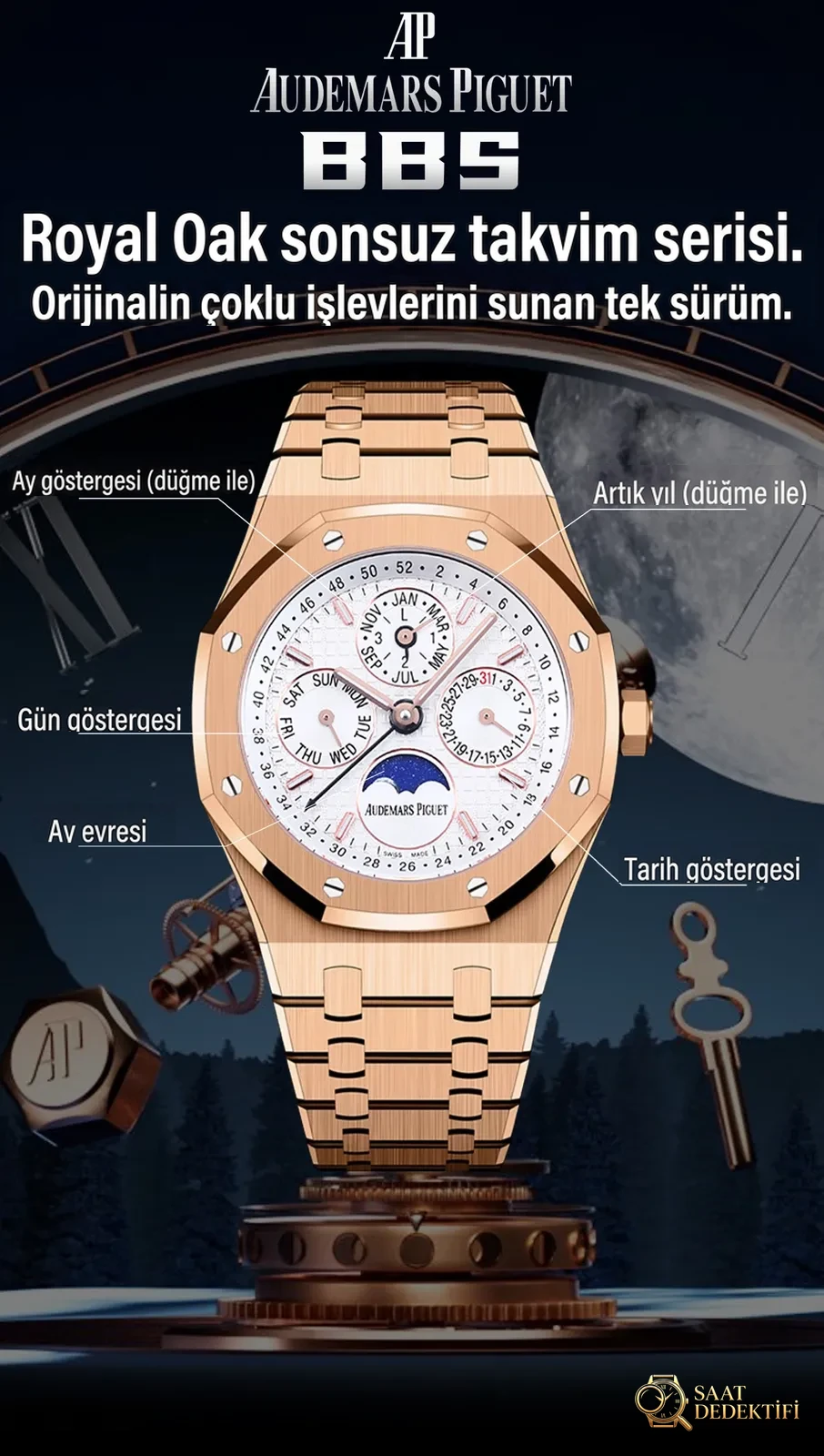 Audemars Piguet replikada yeni bir zirve: BBS Factory 2025 iddialı sunumuyla karşınızda — Royal Oak Perpetual Calendar V2 yükseltilmiş sürüm, replikanın zirvesini yeniden tanımlıyor! - Çelik Bilezik Esneme ve Tolerans Testi