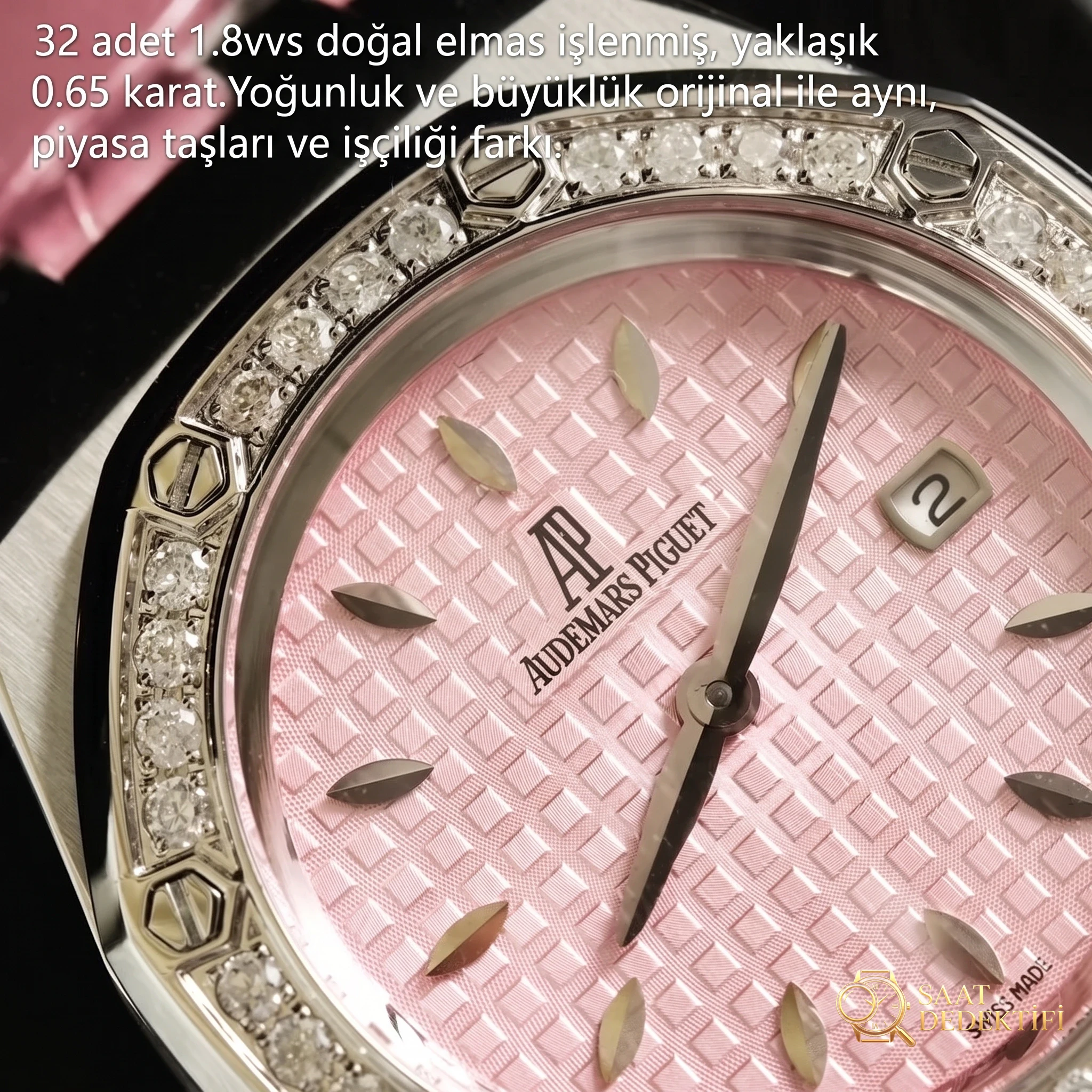 Audemars Piguet Royal Oak Ref. 67601 kuvars kadın saati (Pembe) - Tanrıçanıza