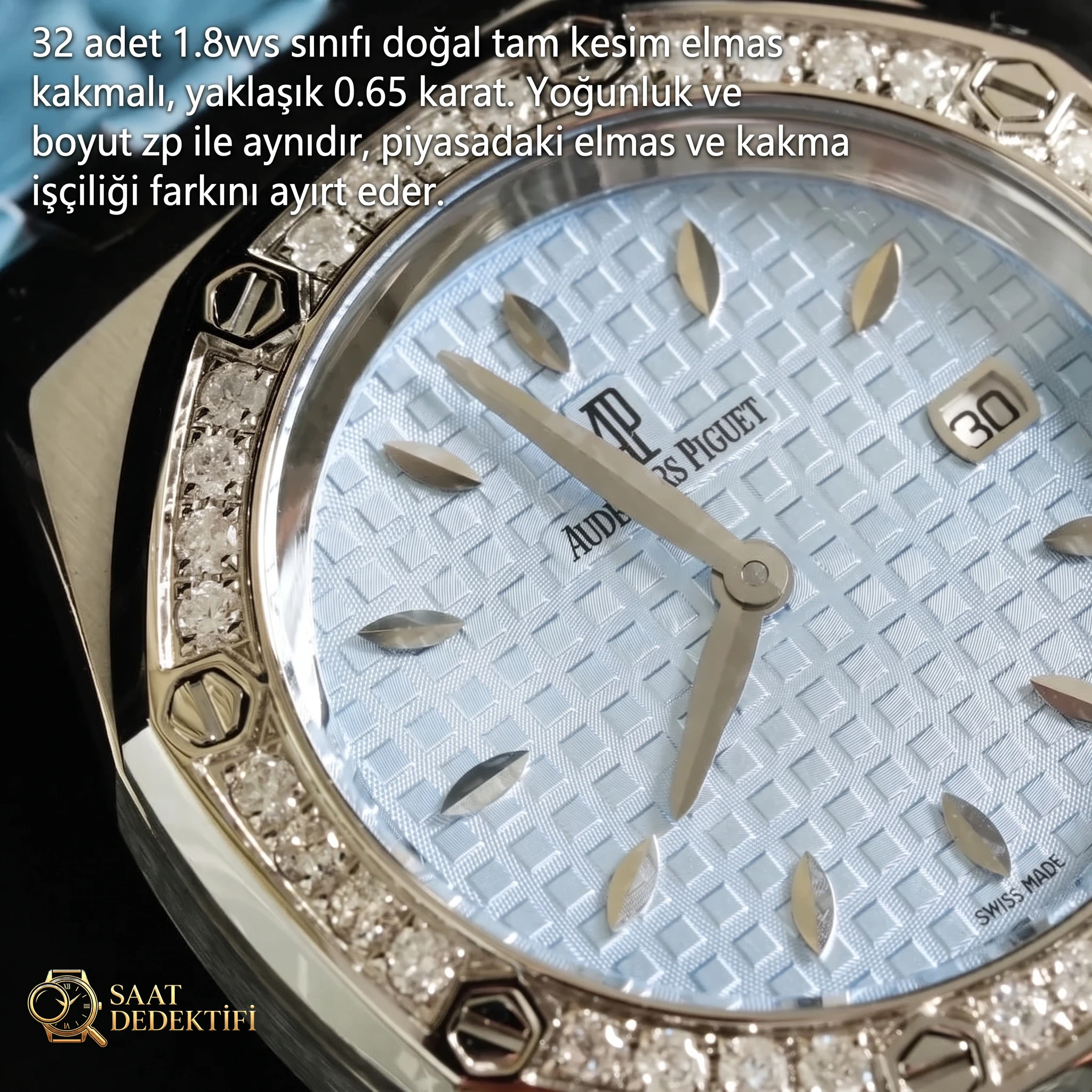 Audemars Piguet Royal Oak serisi model 67601 kuvars kol saati (mavi) - İlahınıza