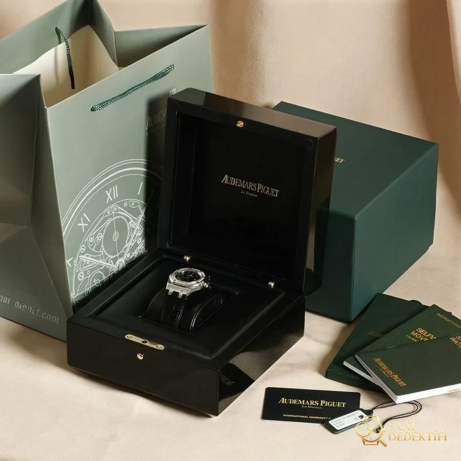 Audemars Piguet Royal Oak serisi model 67601 kuvars kol saati (siyah) - tanrıçaya "Sevgililer Günü" hediyesi - görsel 1