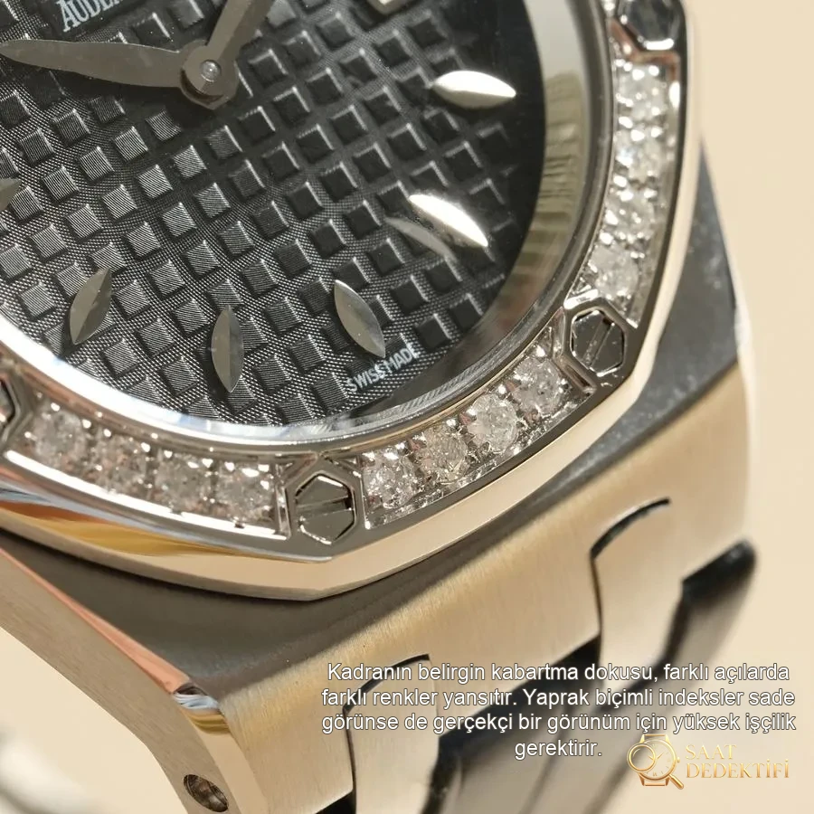 Audemars Piguet Royal Oak serisi model 67601 kuvars kol saati (siyah) - tanrıçaya "Sevgililer Günü" hediyesi - görsel 4