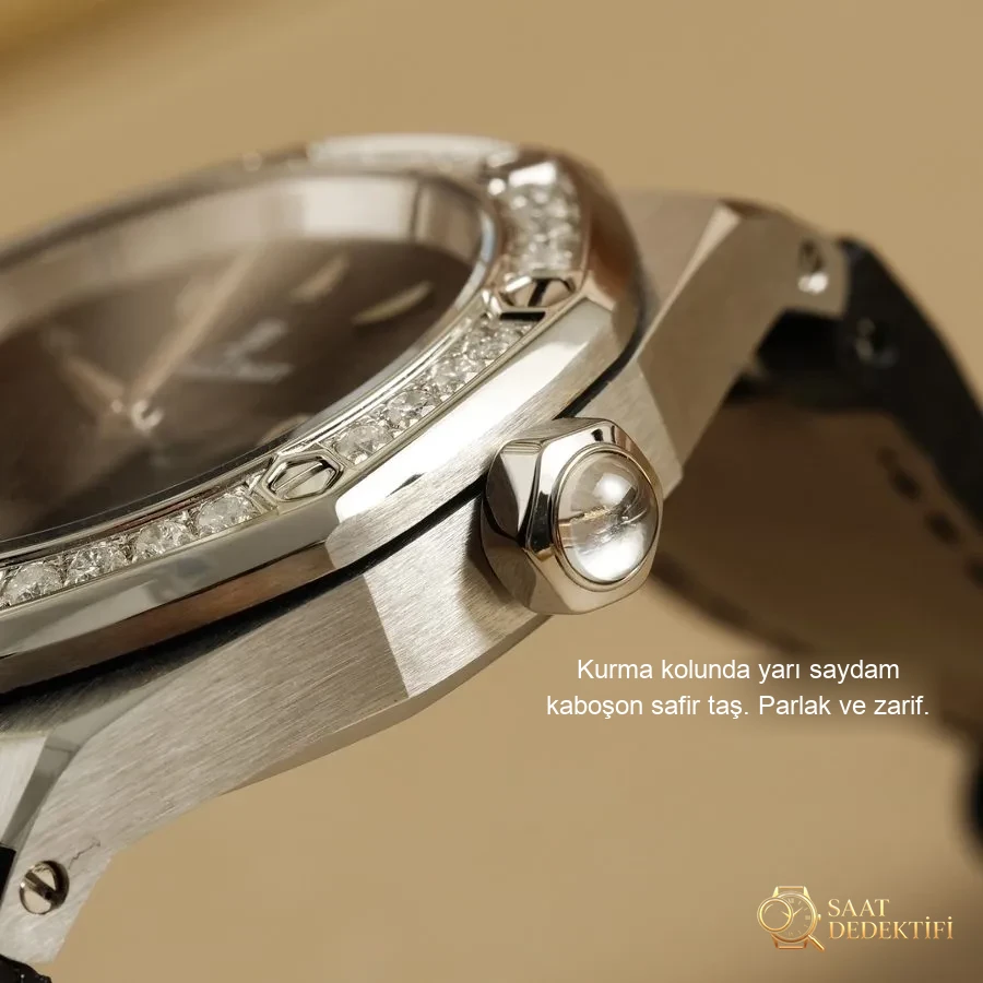 Audemars Piguet Royal Oak serisi model 67601 kuvars kol saati (siyah) - tanrıçaya "Sevgililer Günü" hediyesi - görsel 5