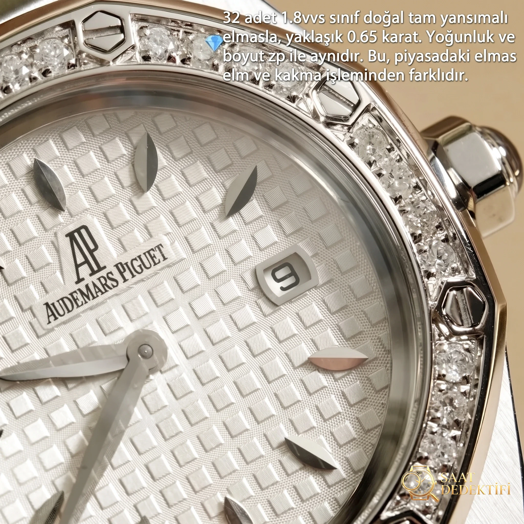 Audemars Piguet Royal Oak serisi model 67601 kuvars saat (beyaz) - tanrıçanıza 
