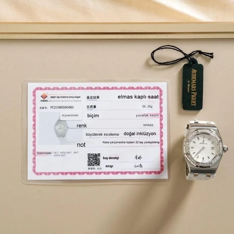Audemars Piguet Royal Oak serisi model 67601 kuvars saat (beyaz) - tanrıçanıza 