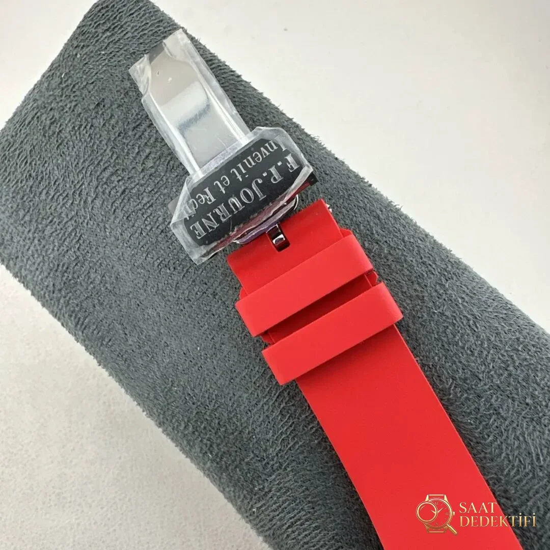 AV Factory F.P. Journe Élégante Kırmızı Kauçuk Kordon ve Katlanır Toka