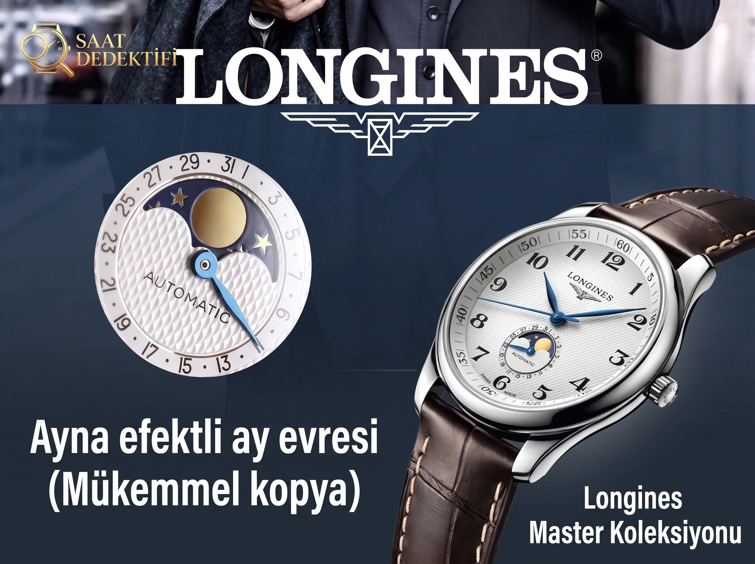 Ayda bir tam tur: GF Factory Longines Master Collection Ay Evreli 40 mm üzerine sohbet - Kadran Detayı ve Bezel İşçiliği