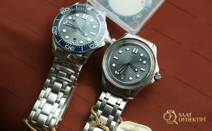 Ayrıntılı inceleme: VS Factory Omega Seamaster 300 replika 8800 mekanizması, çift T darbe emici ve orijinalden farkları - Kadran Detayı ve Bezel İşçiliği