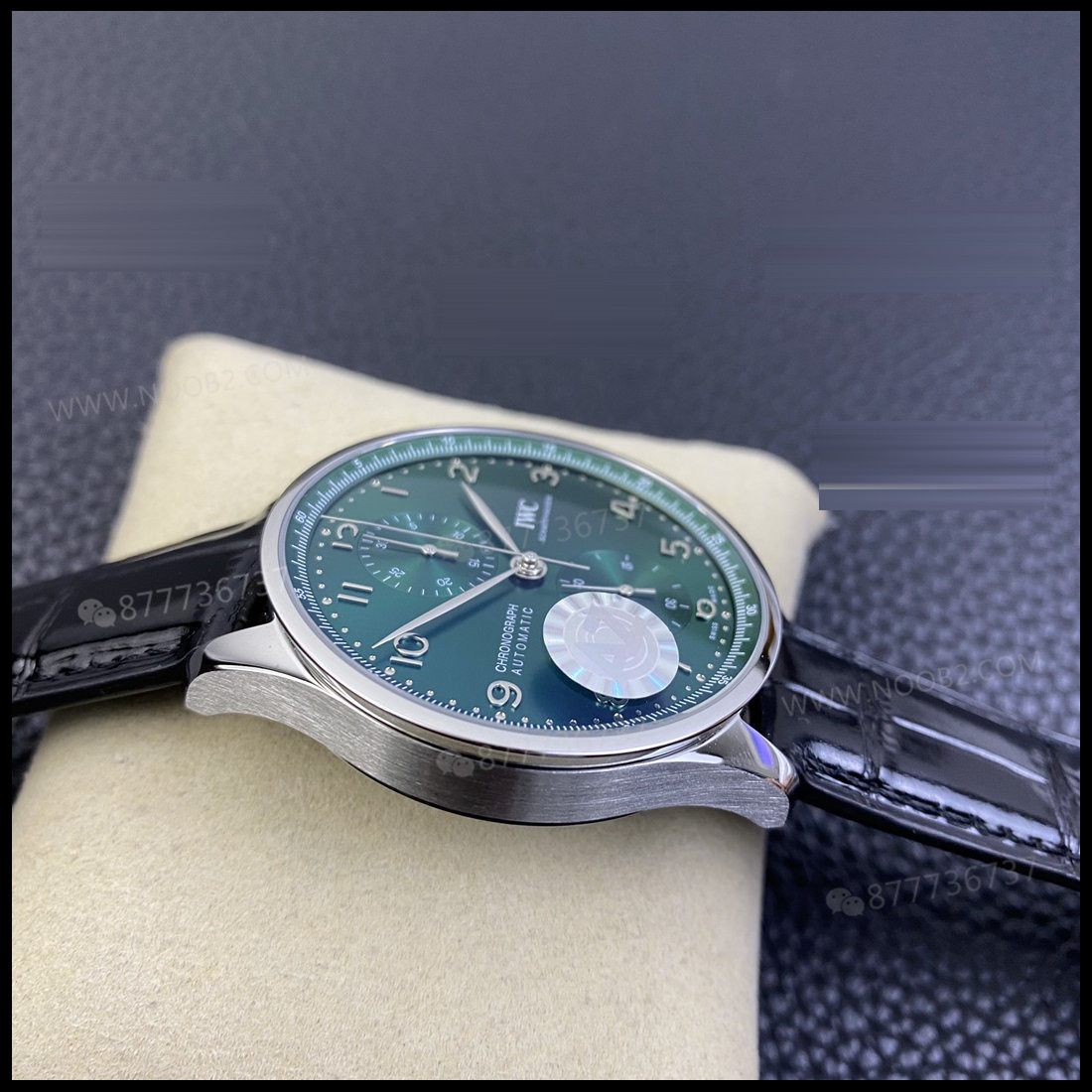 AZ Factory IWC Portugieser yeşil kadranlı, 150. yıl kronografı, arkası şeffaf: işçilik gerçekten nasıl? — 5. fotoğraf