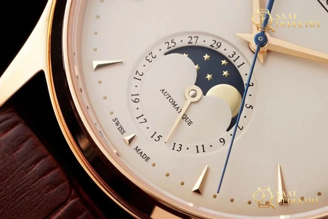 AZ Factory Jaeger-LeCoultre fasi lunari Master q1362520 quadrante bianco oro rosa - Fondello e dettagli del movimento