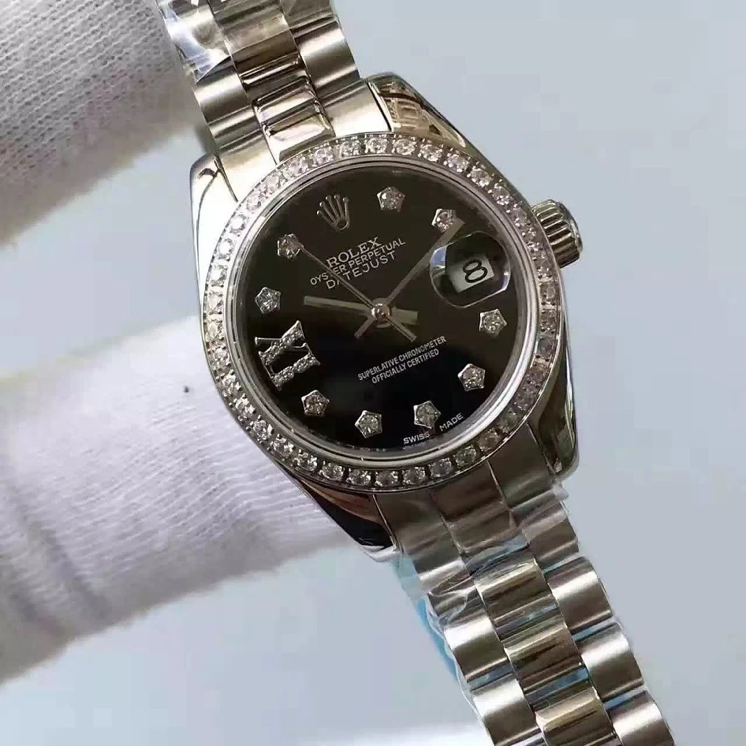 Replika Rolex Lady Datejust 33mm Siyah