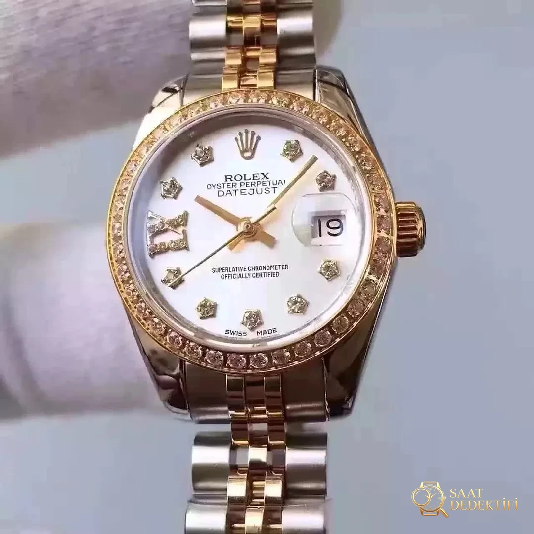 Two Color 33mm Lady Rolex Datejust MOP White Dial