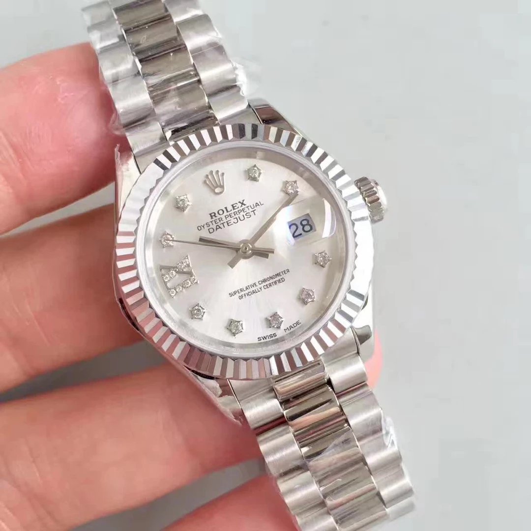 Pırlantalı Paslanmaz Çelik 28mm Datejust Rolex