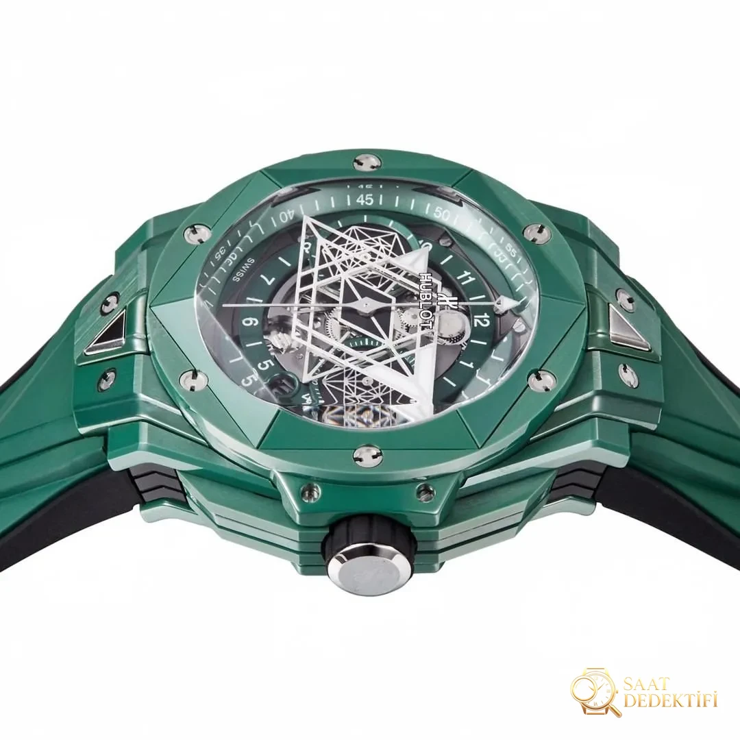 BBF Factory Hublot Big Bang Tattoo İkinci Nesil Yeşil Seramik: İşçilik Detayları Bir Bakışta Replika mı? - Klips Kilidi ve Lazer Damgalar