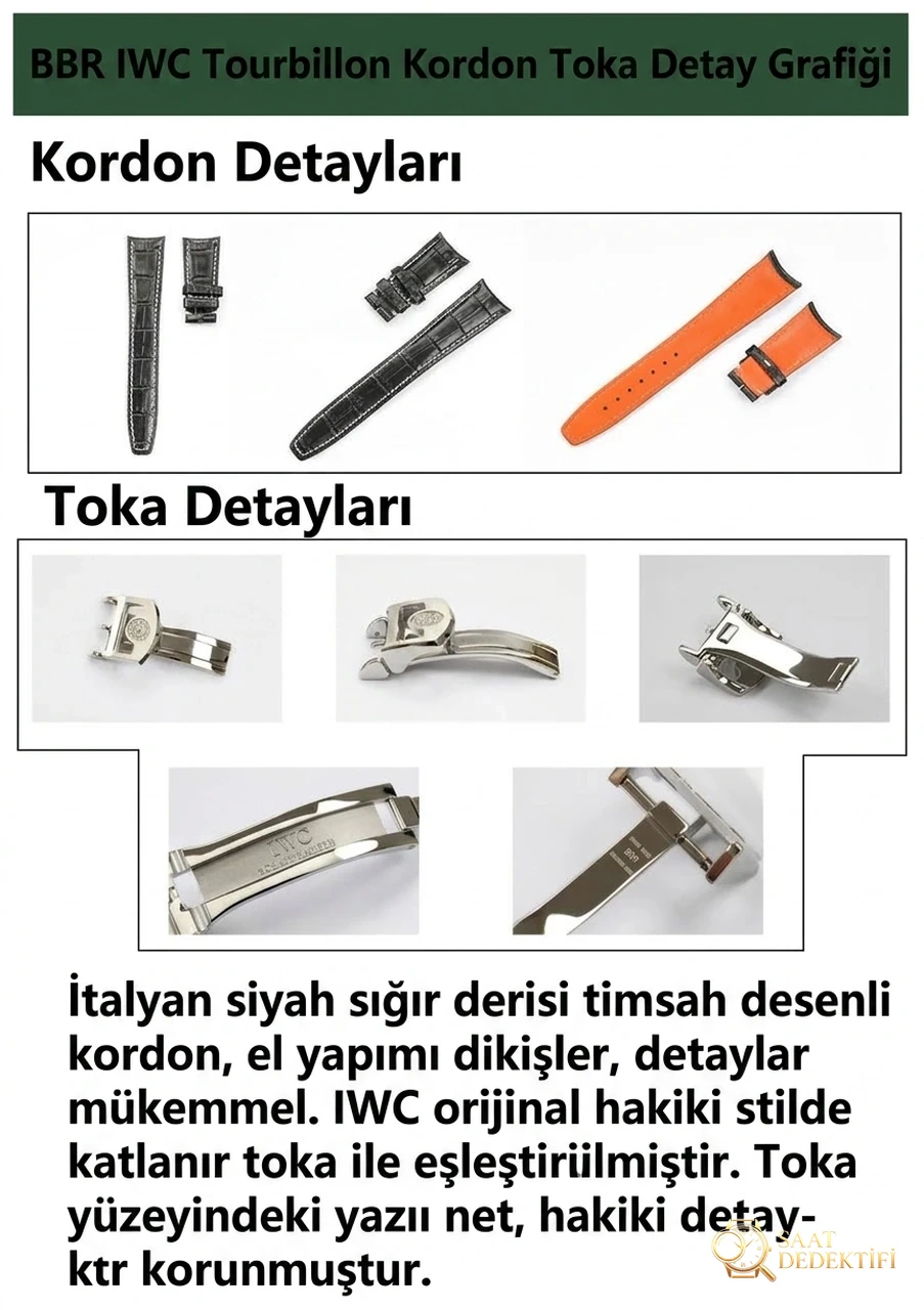 BBR Factory IWC 150. Yıl Anısına Portugieser Serisi Özel Sürüm IW590202 Sabit Güç Tourbillon Kol Saati - Klips Kilidi ve Lazer Damgalar