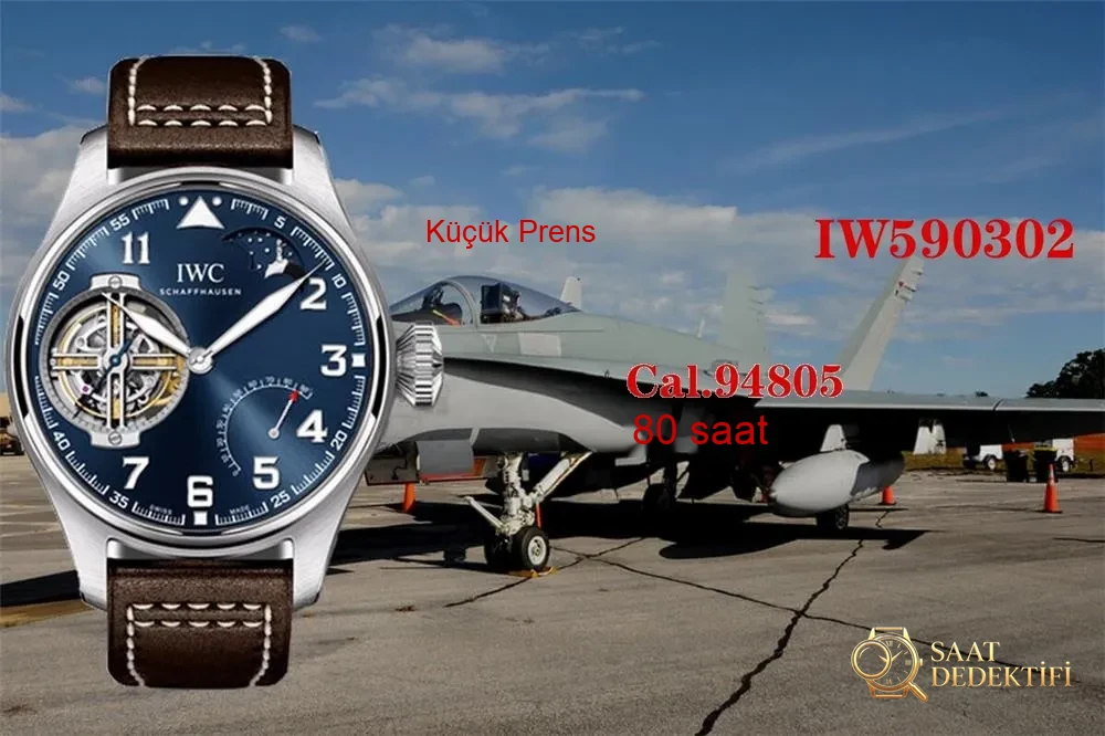 BBR Factory IWC Küçük Prens Pilot serisi IW590302 tourbillon replika saat - Kasa Profili ve Kurma Kolu İncelemesi
