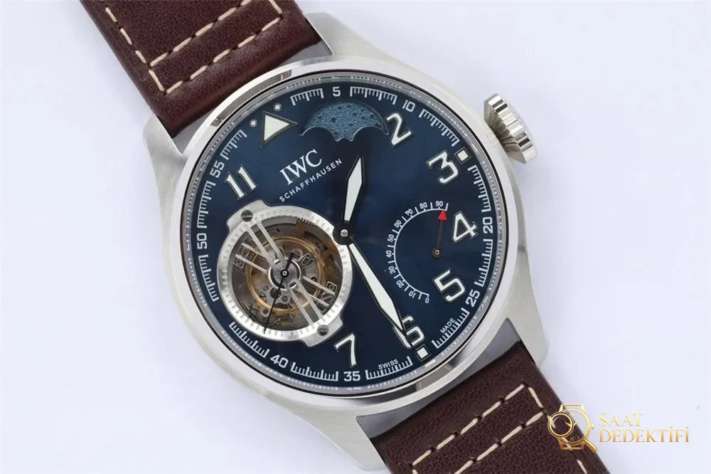 BBR Factory IWC Küçük Prens Pilot serisi IW590302 tourbillon replika saat - Arka Kapak ve Mekanizma Detayı