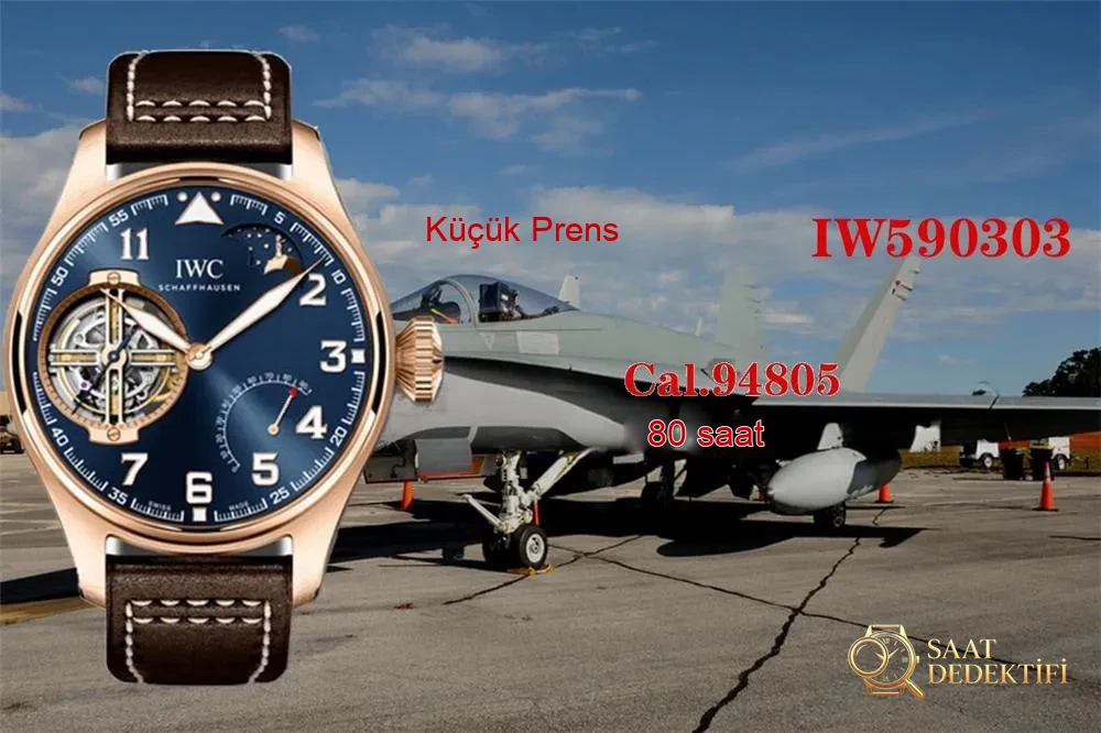 BBR Factory IWC Küçük Prens Pilot Serisi IW590303 Tourbillon Replika Saat, Rose Gold Renk - Kasa Profili ve Kurma Kolu İncelemesi