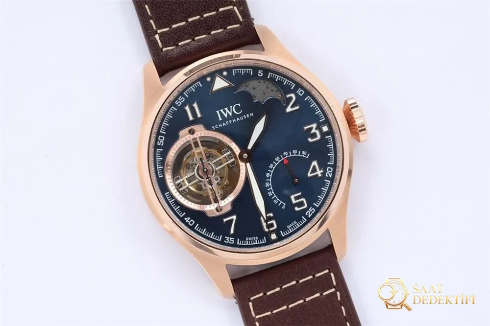 BBR Factory IWC Küçük Prens Pilot Serisi IW590303 Tourbillon Replika Saat, Rose Gold Renk - Arka Kapak ve Mekanizma Detayı