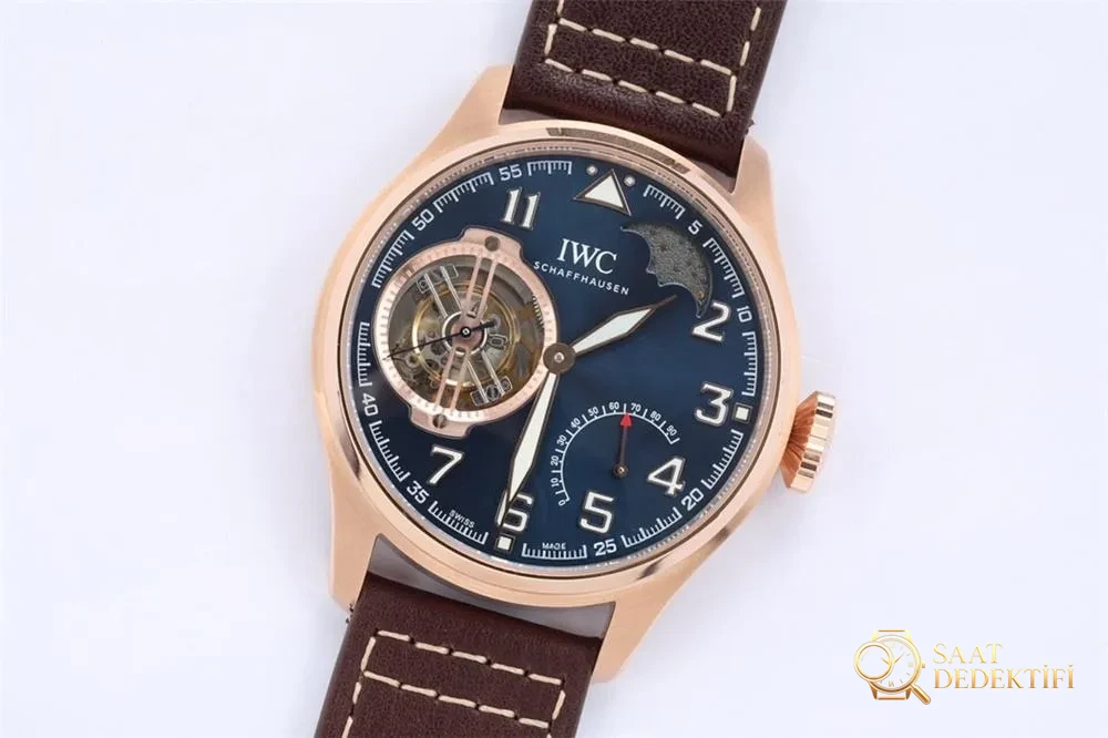 BBR Factory IWC Küçük Prens Pilot Serisi IW590303 Tourbillon Replika Saat, Rose Gold Renk - Bilezik, Toka ve Klips Mekanizması