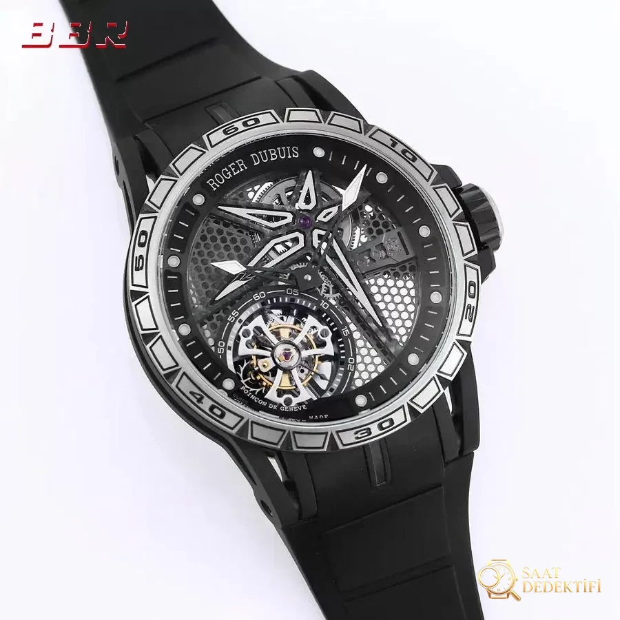 BBR Factory RD Roger Dubuis Excalibur Serisi RDDBEX0815 Tourbillon Kol Saati - Kadran Detayı ve Bezel İşçiliği