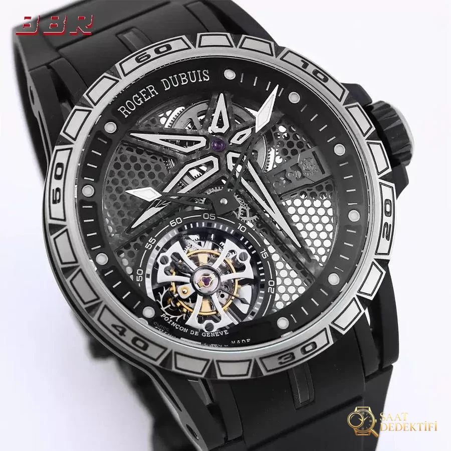BBR Factory RD Roger Dubuis Excalibur Serisi RDDBEX0815 Tourbillon Kol Saati - Arka Kapak ve Mekanizma Detayı