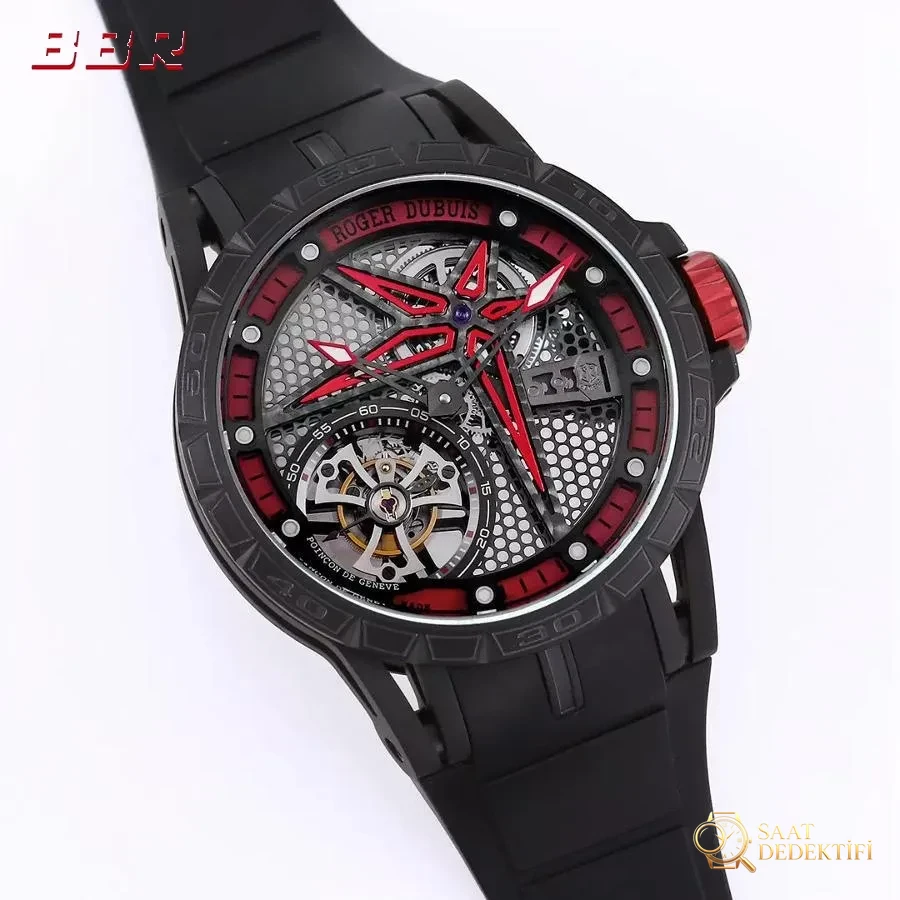 BBR Factory RD Roger Dubuis Excalibur Serisi RDDBEX0817 Tourbillon Kol Saati - Kadran Detayı ve Bezel İşçiliği