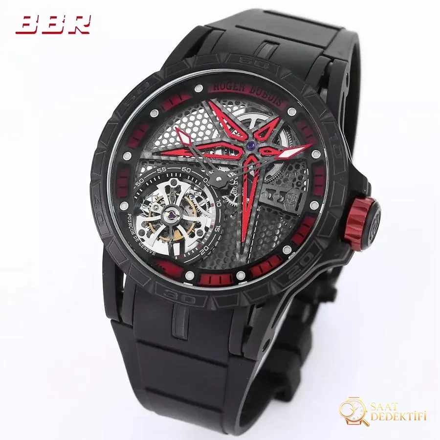 BBR Factory RD Roger Dubuis Excalibur Serisi RDDBEX0817 Tourbillon Kol Saati - Kasa Profili ve Kurma Kolu İncelemesi