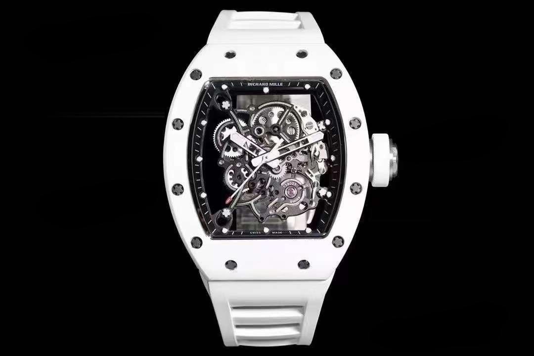 BBR Factory Richard Mille RM055 Beyaz Seramik, Tek Parça Mekanizma, Balans Çarkı Gerçekten Çalışıyor — 1. fotoğraf