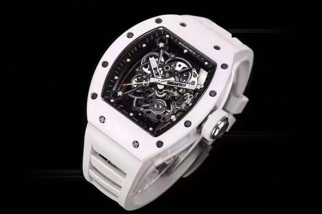 BBR Factory Richard Mille RM055 Beyaz Seramik, Tek Parça Mekanizma, Balans Çarkı Gerçekten Çalışıyor — 2. fotoğraf