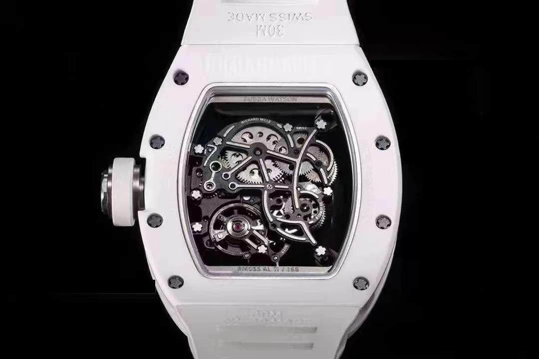 BBR Factory Richard Mille RM055 Beyaz Seramik, Tek Parça Mekanizma, Balans Çarkı Gerçekten Çalışıyor — 7. fotoğraf