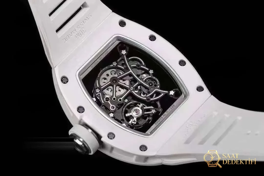 BBR Factory Richard Mille RM055 Beyaz Seramik, Tek Parça Mekanizma, Balans Çarkı Gerçekten Çalışıyor - Bilekte Duruş ve Kasa Orantısı