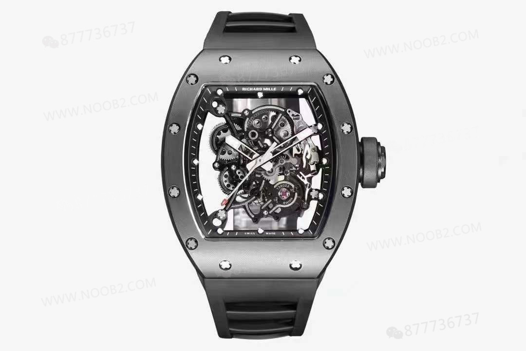 BBR Factory Richard Mille RM055 Siyah Seramik, Entegre Mekanizma, Balans Çarkı Gerçekten Hareketli — 1. fotoğraf