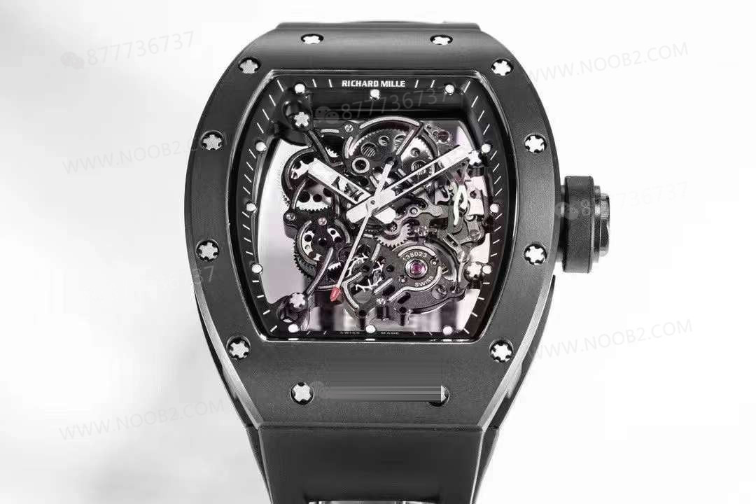 BBR Factory Richard Mille RM055 Siyah Seramik, Entegre Mekanizma, Balans Çarkı Gerçekten Hareketli — 2. fotoğraf