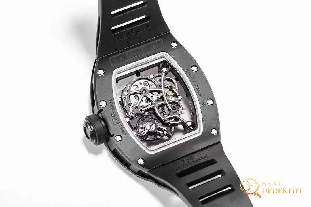 BBR Factory Richard Mille RM055 Siyah Seramik, Entegre Mekanizma, Balans Çarkı Gerçekten Hareketli - Klips Kilidi ve Lazer Damgalar