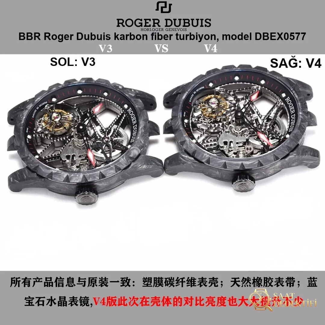 BBR Factory Roger Dubuis 0577 Tourbillon V4 sürümünde neler geliştirildi? - Arka Kapak ve Mekanizma Detayı