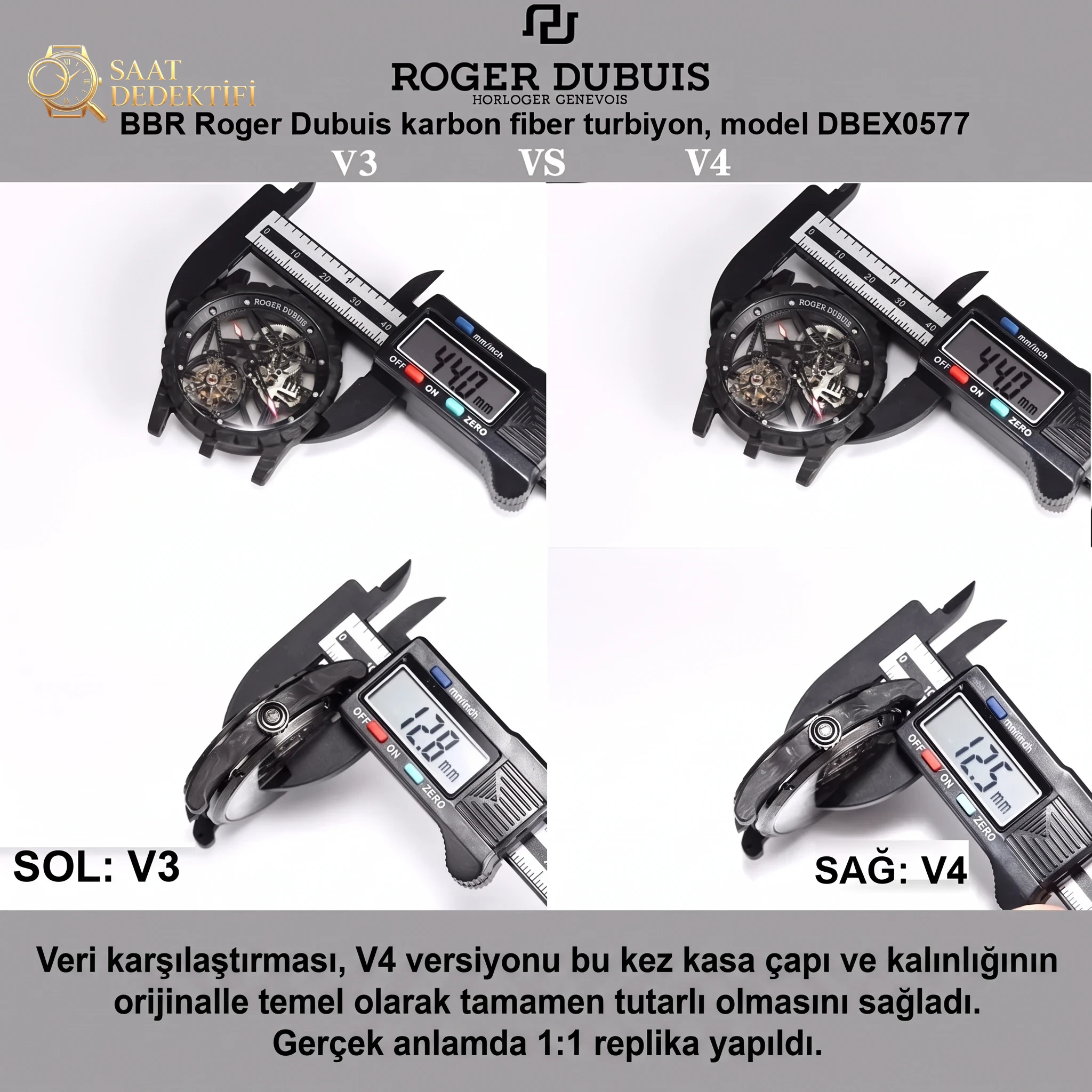 BBR Factory Roger Dubuis 0577 Tourbillon V4 sürümünde neler geliştirildi? - Mekanizma Zemberek ve Balans Detayı