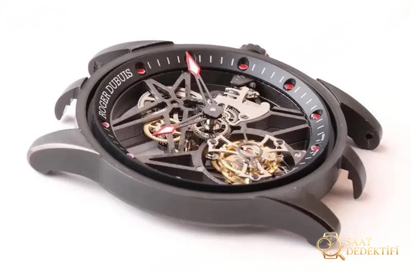 BBR Factory Roger Dubuis Excalibur Serisi Black Warrior Tourbillon Saat İncelemesi - Kasa Profili ve Kurma Kolu İncelemesi