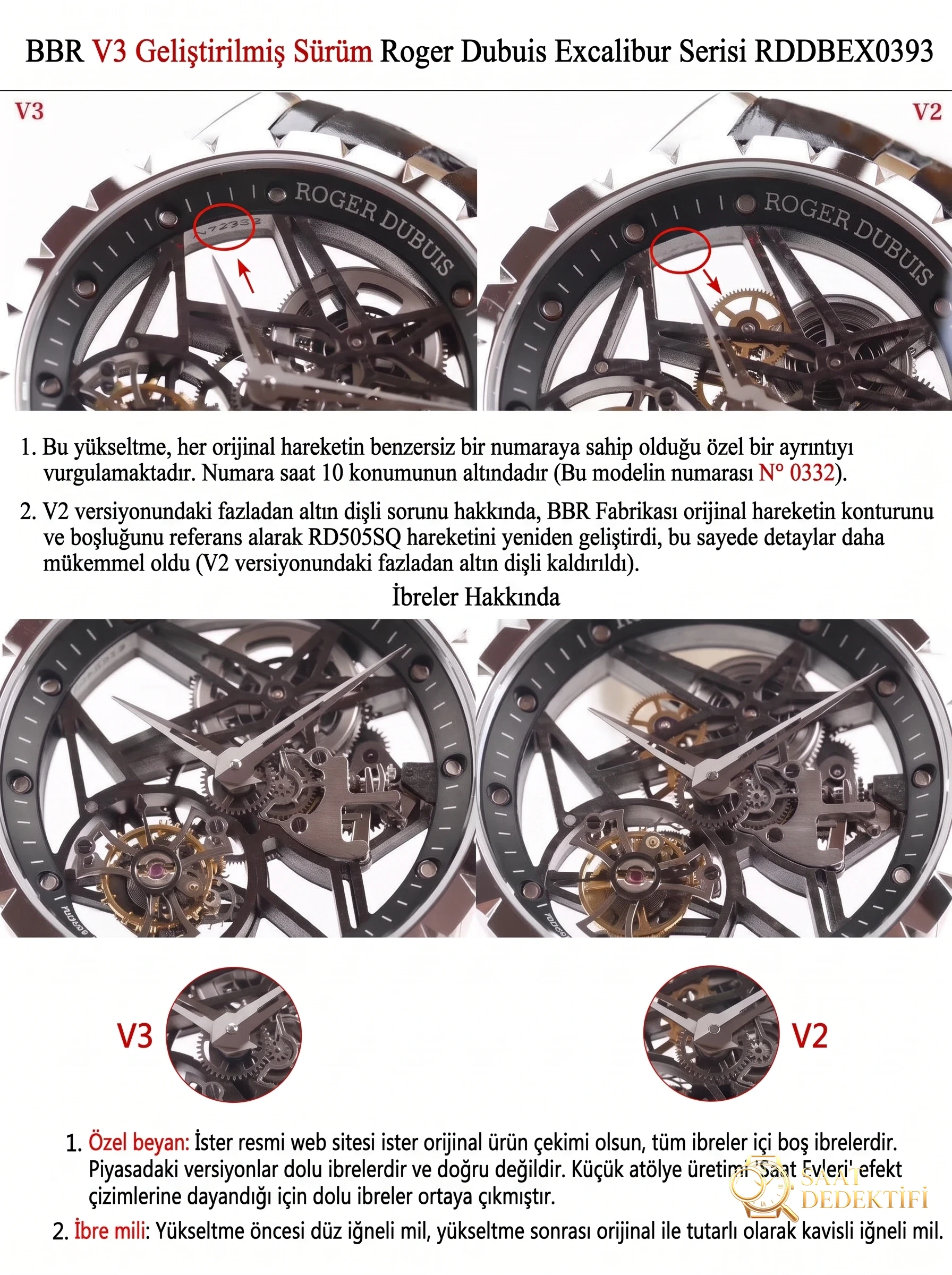BBR Factory V3 versiyon Roger Dubuis Kral serisi RDDBEX0393 tourbillon replika saatinde neler yükseltildi? - Bilezik, Toka ve Klips Mekanizması