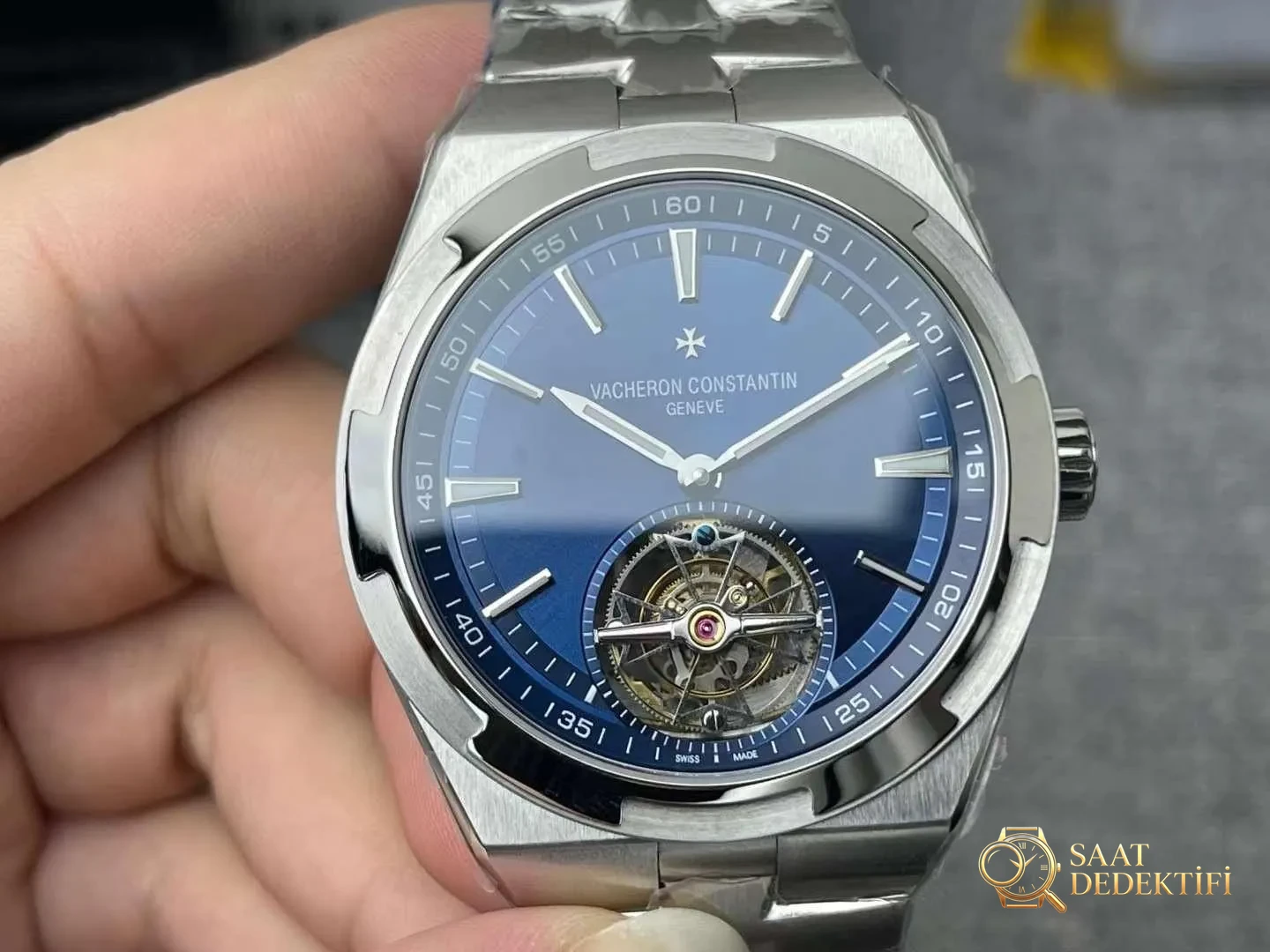 BBR Factory Vacheron Constantin Overseas Tourbillon Replika Saat - Kadran Detayı ve Bezel İşçiliği