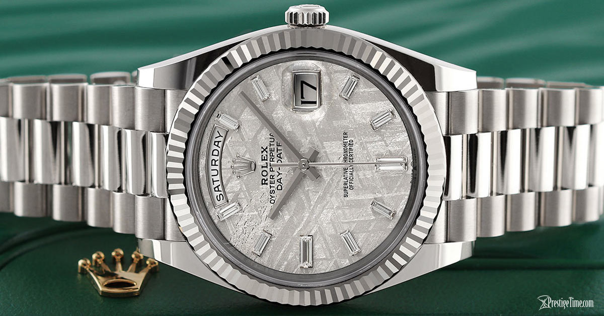 Rolex Day-Date 40mm Beyaz Altın Meteor Taşı İncelemesi