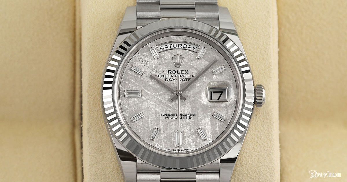 Rolex Day Date 228239 Meteor Taşı Kasa Tırtıklı Bezel