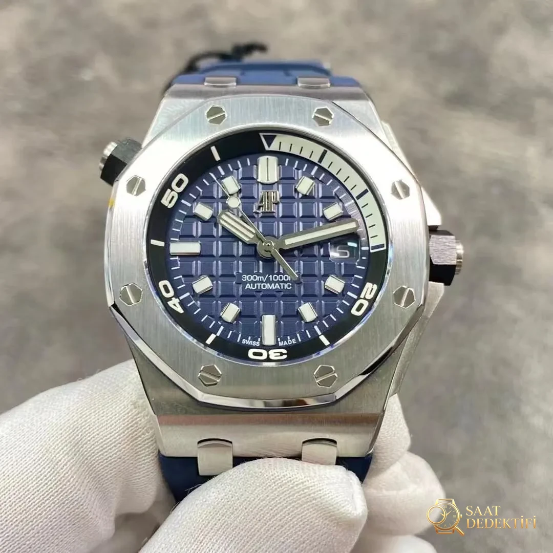 BF Factory Audemars Piguet AP15720 gri/mavi/yeşil kadranlı yeni replika saat - Bilezik, Toka ve Klips Mekanizması