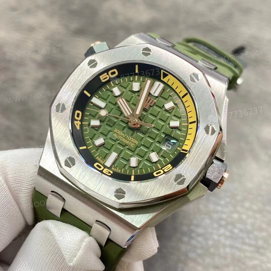 BF Factory Audemars Piguet AP15720 gri/mavi/yeşil kadranlı yeni replika saat — 12. fotoğraf