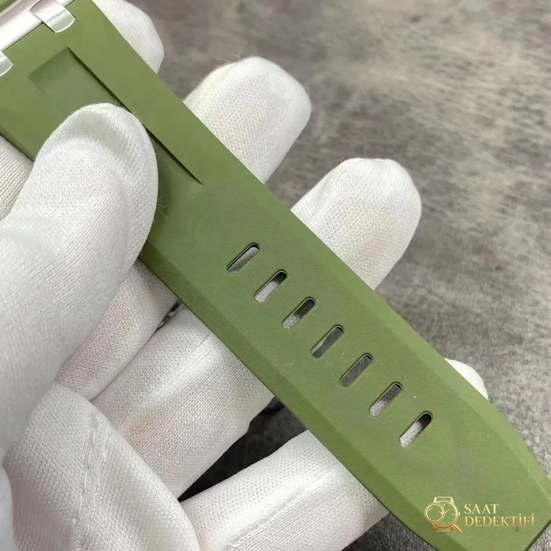 BF Factory Audemars Piguet AP15720 gri/mavi/yeşil kadranlı yeni replika saat - Kordon Dokusu ve Dikiş Detayları