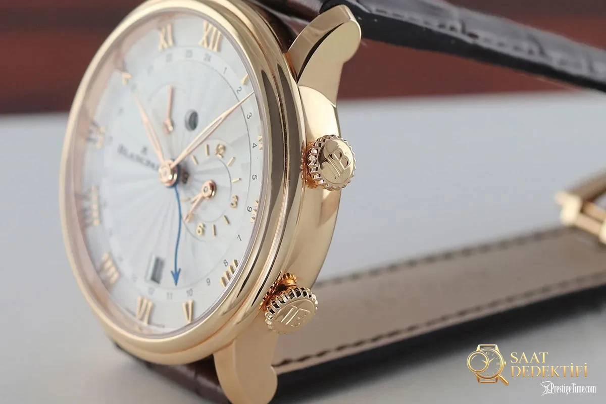 Blancpain Villeret Reveil GMT İnceleme kurma kolu kasa kulaklar
