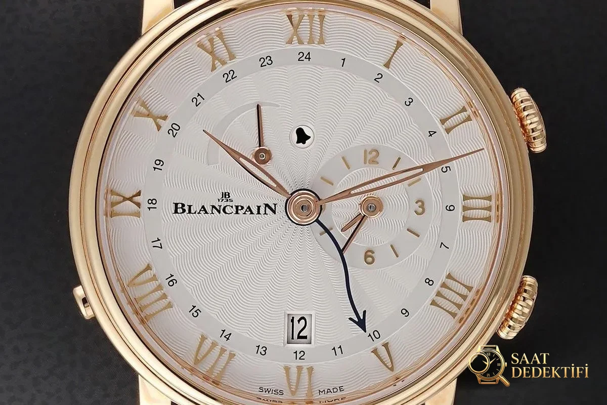 Blancpain Villeret Reveil GMT kadran yakın çekim