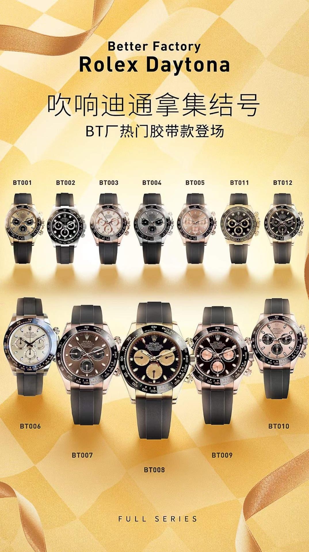 BT Factory Rolex Daytona 4130 mekanizma: gri kauçuk Daytona, beyaz altın Daytona, sarı altın Daytona nasıl seçilir? — 5. fotoğraf