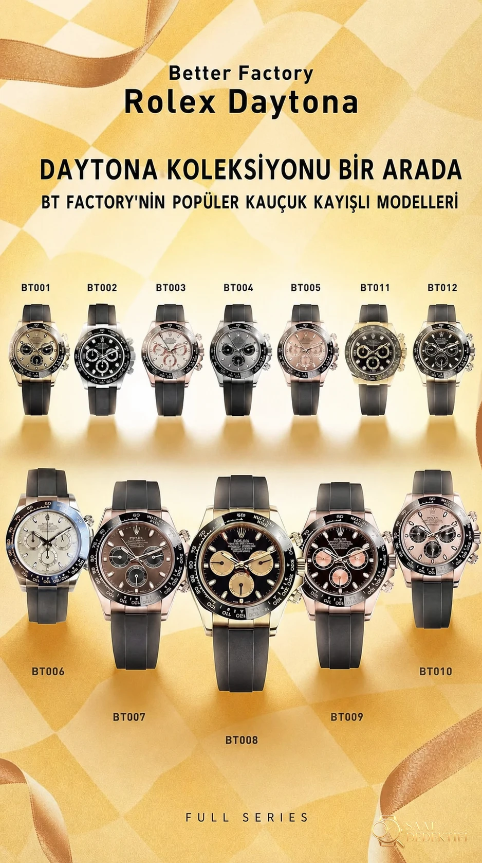 BT Factory Rolex Daytona 4130 mekanizma: gri kauçuk Daytona, beyaz altın Daytona, sarı altın Daytona nasıl seçilir? - Bilezik, Toka ve Klips Mekanizması
