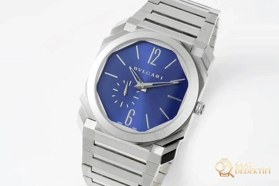 BV Factory Bulgari Octo Finissimo serisi (mavi kadran) ultra ince saat incelemesi - Kadran Detayı ve Bezel İşçiliği